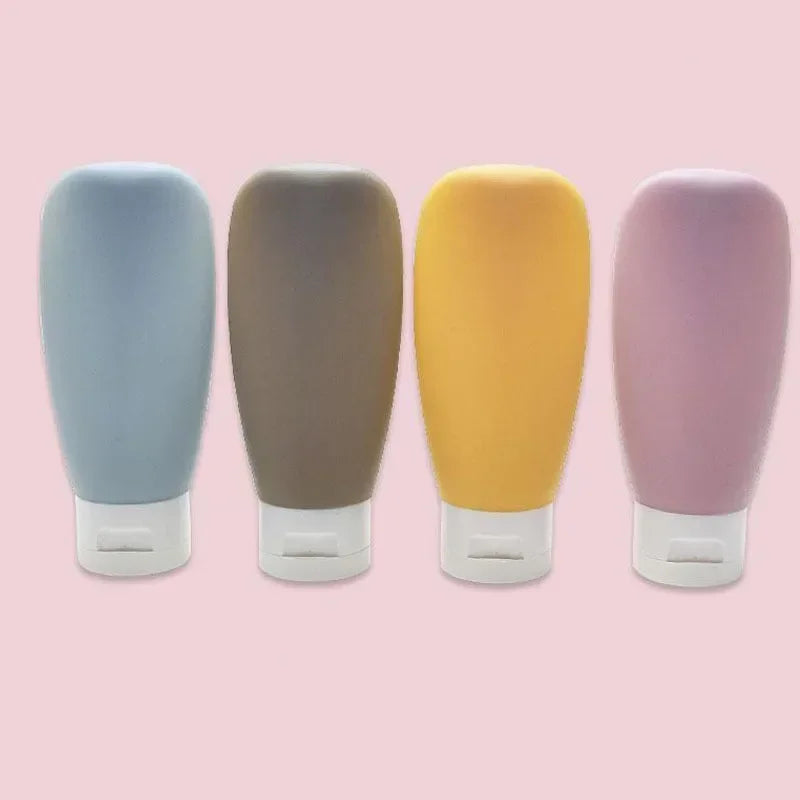 4Pcs/Set Refillable Bottle 60ml Soft Lotion Container Squeeze Tube Empty Bottle Portable Travel Shampoo Bottle Boutique Voyage