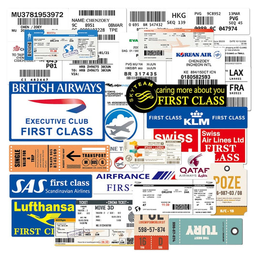 Autocollants Valise Cartes d'Embarquement Voyage Paisible