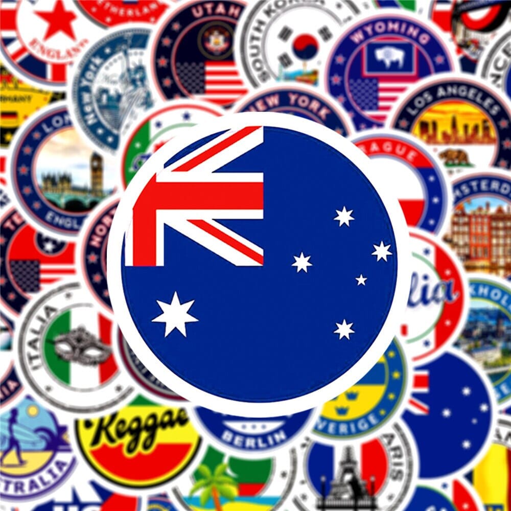 Autocollants valise globe-trotteur Voyage Paisible