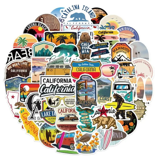 Autocollants Valise Californie Voyage Paisible