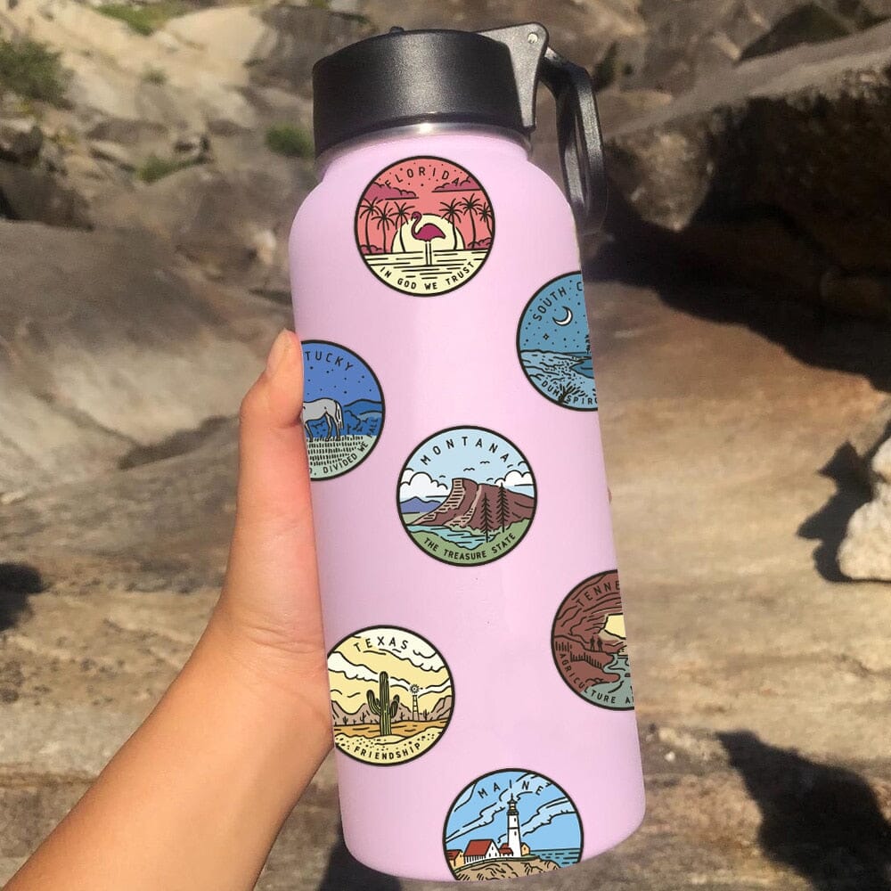 Autocollants valise USA Voyage Paisible