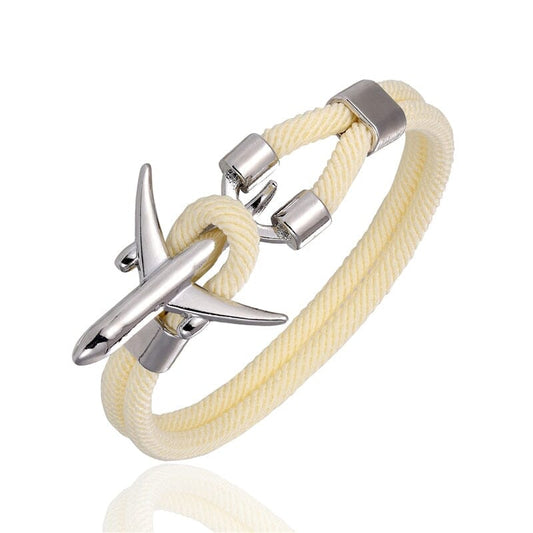 Bracelet Avion Corde Voyage Paisible