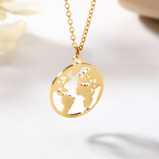 Collier Globe Terrestre Voyage Paisible