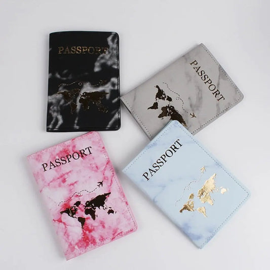 Étui Passeport Carte du Monde Voyage Paisible