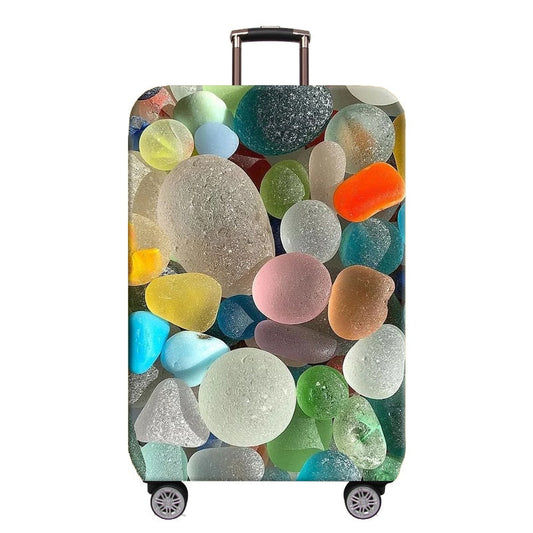 Housse de Valise Cailloux Colorés Voyage Paisible