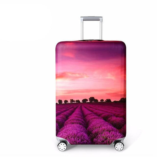 Housse de Valise Champ de Lavande Voyage Paisible