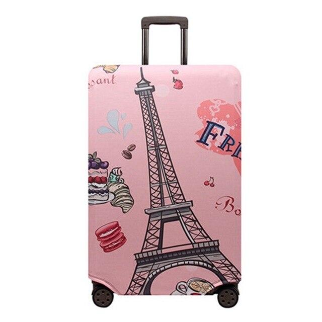 Housse de valise tour Eiffel rose Voyage Paisible