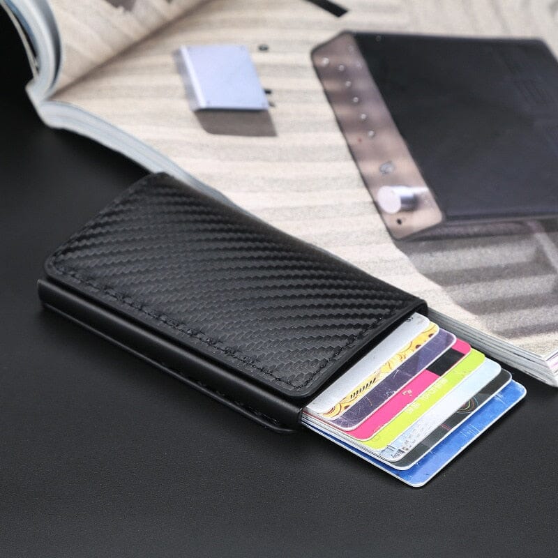 Porte-Cartes RFID Homme Motif Carbone Voyage Paisible