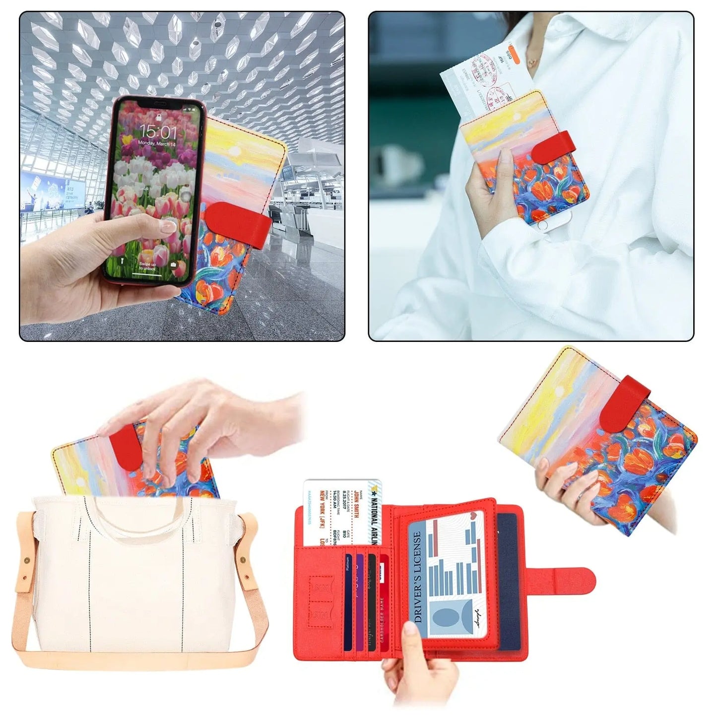 Portefeuille de Voyage Tulipes Voyage Paisible