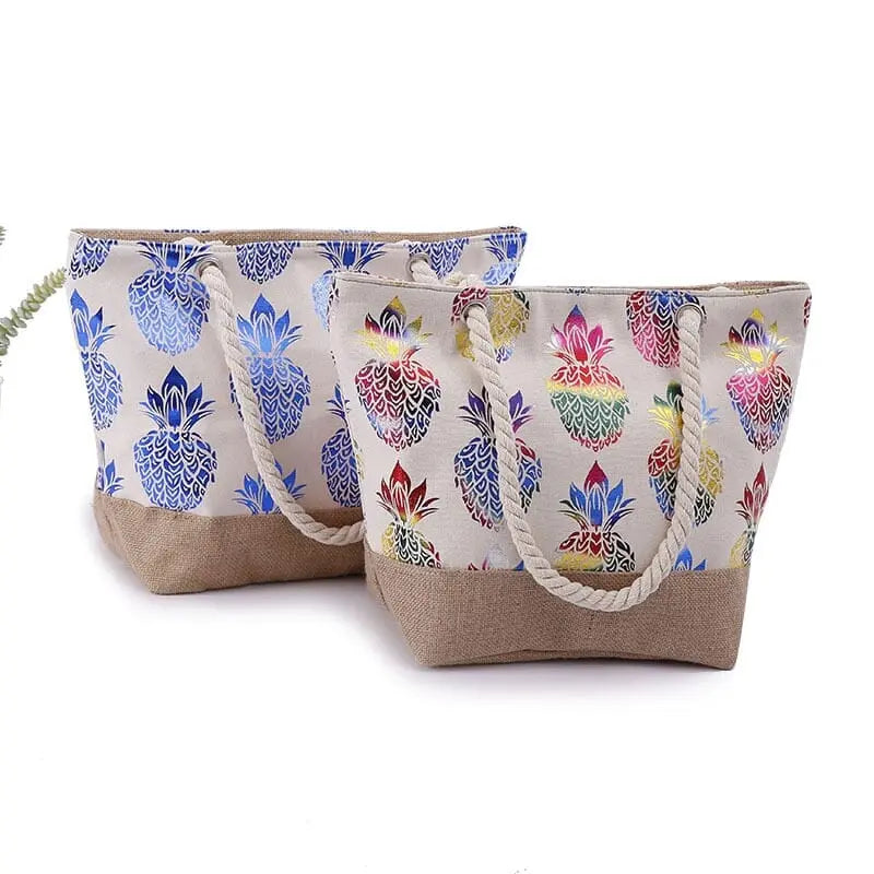 Sac de Plage Femme Bohême Ananas Voyage Paisible