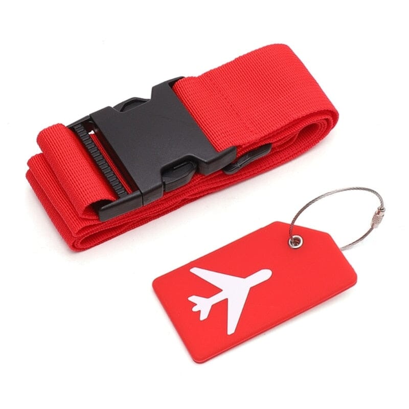 Sangle de Valise & Porte-Étiquette Bagage Avion Voyage Paisible