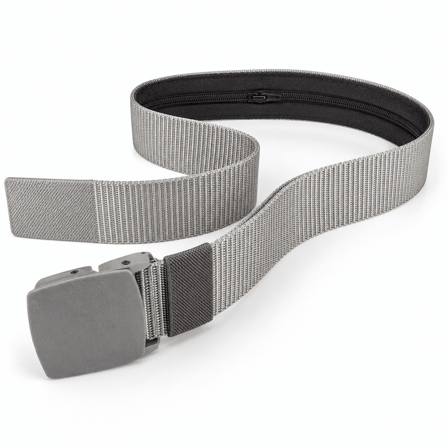 Ceinture cache-billets voyage gris