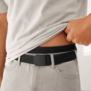 Ceinture cache-billets voyage noir portée