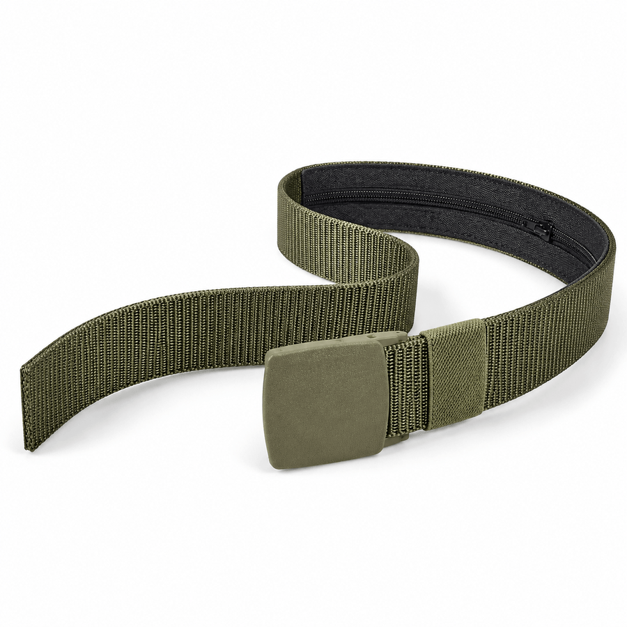Ceinture cache-billets voyage vert