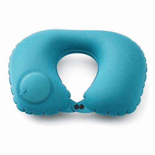 Coussin cervical gonflable voyage bleu