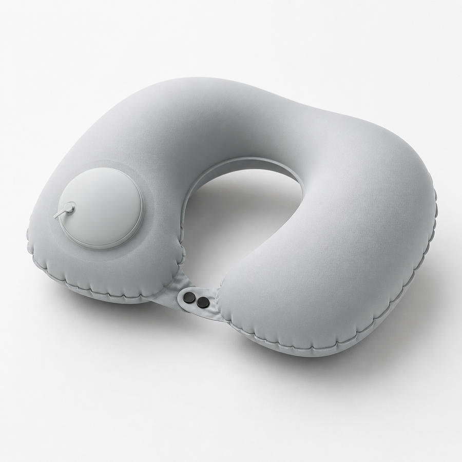 Coussin cervical gonflable voyage gris