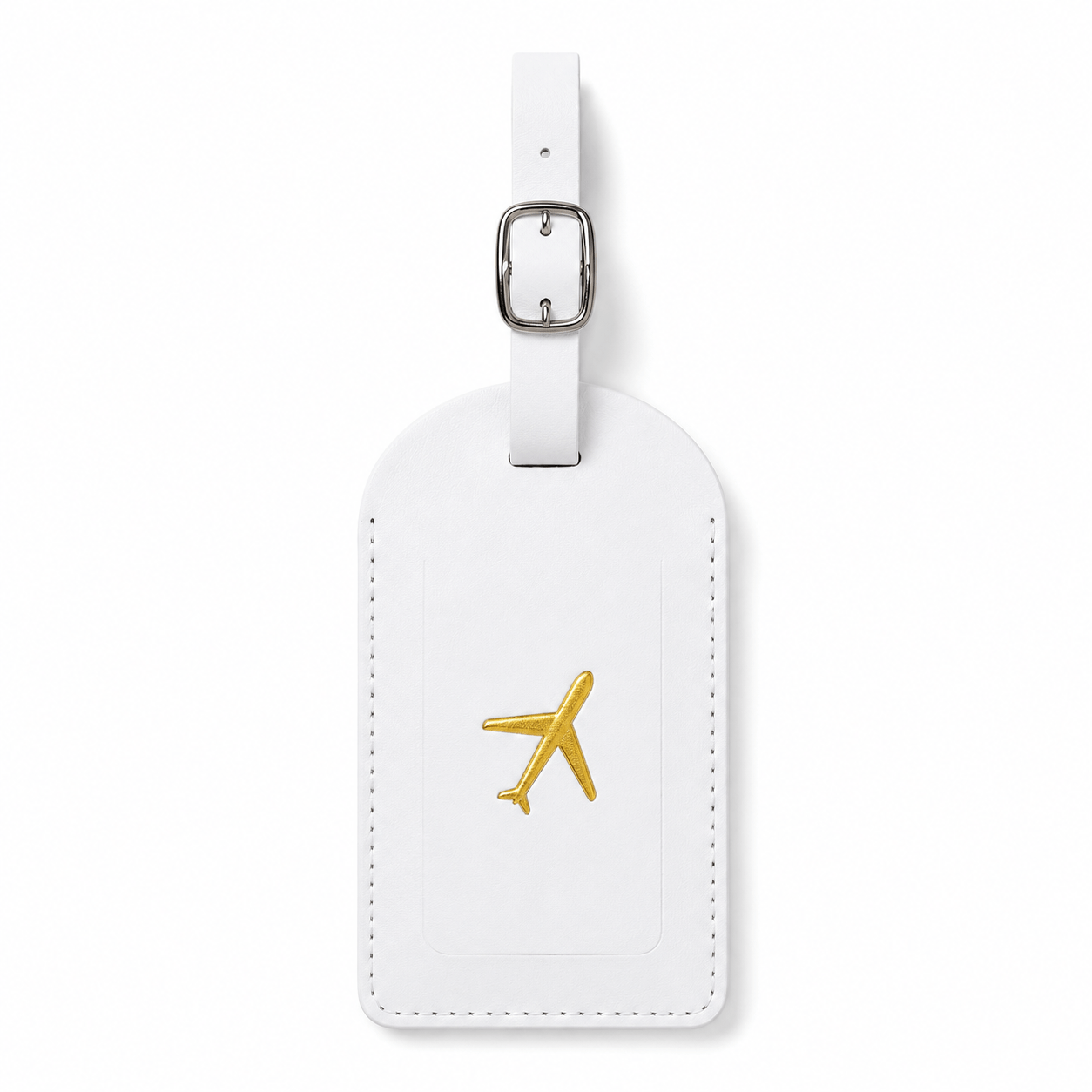 Etiquette bagage cuir blanc