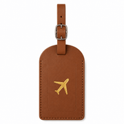 Etiquette bagage marron