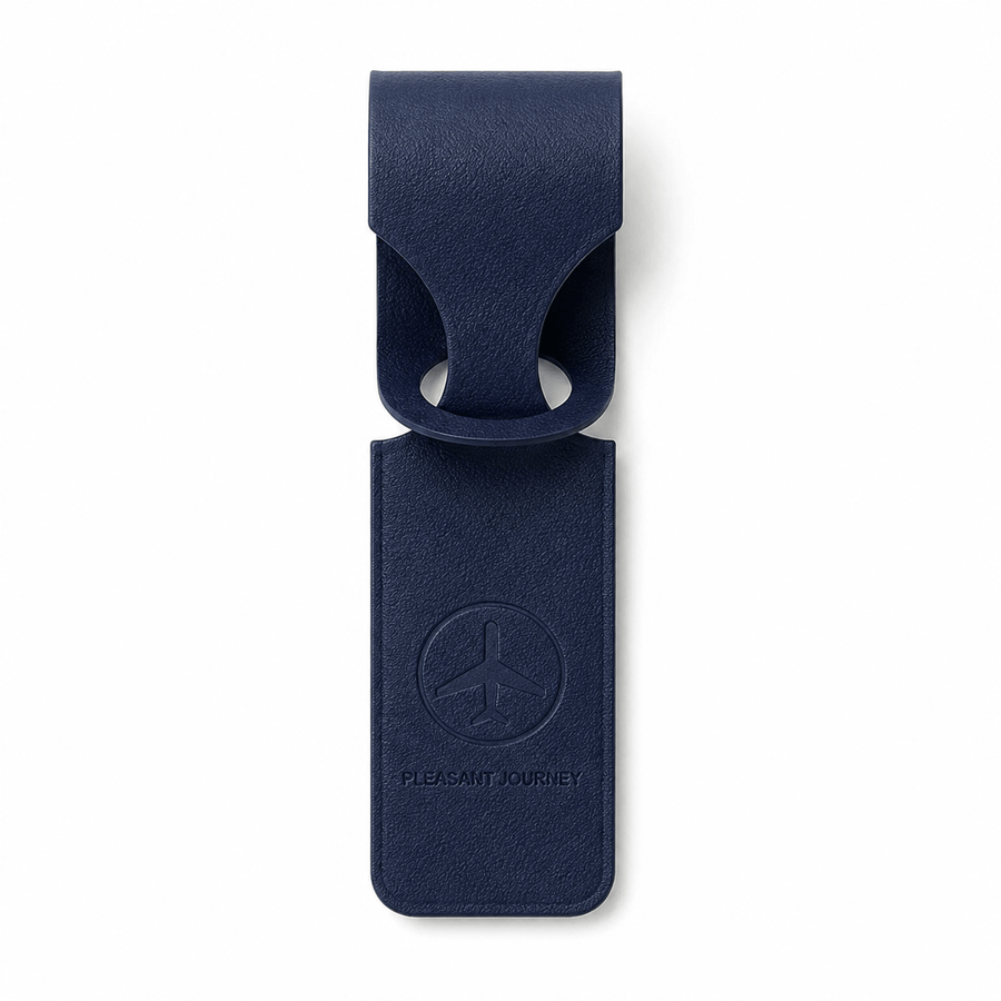 Étiquette de valise élégante bleu