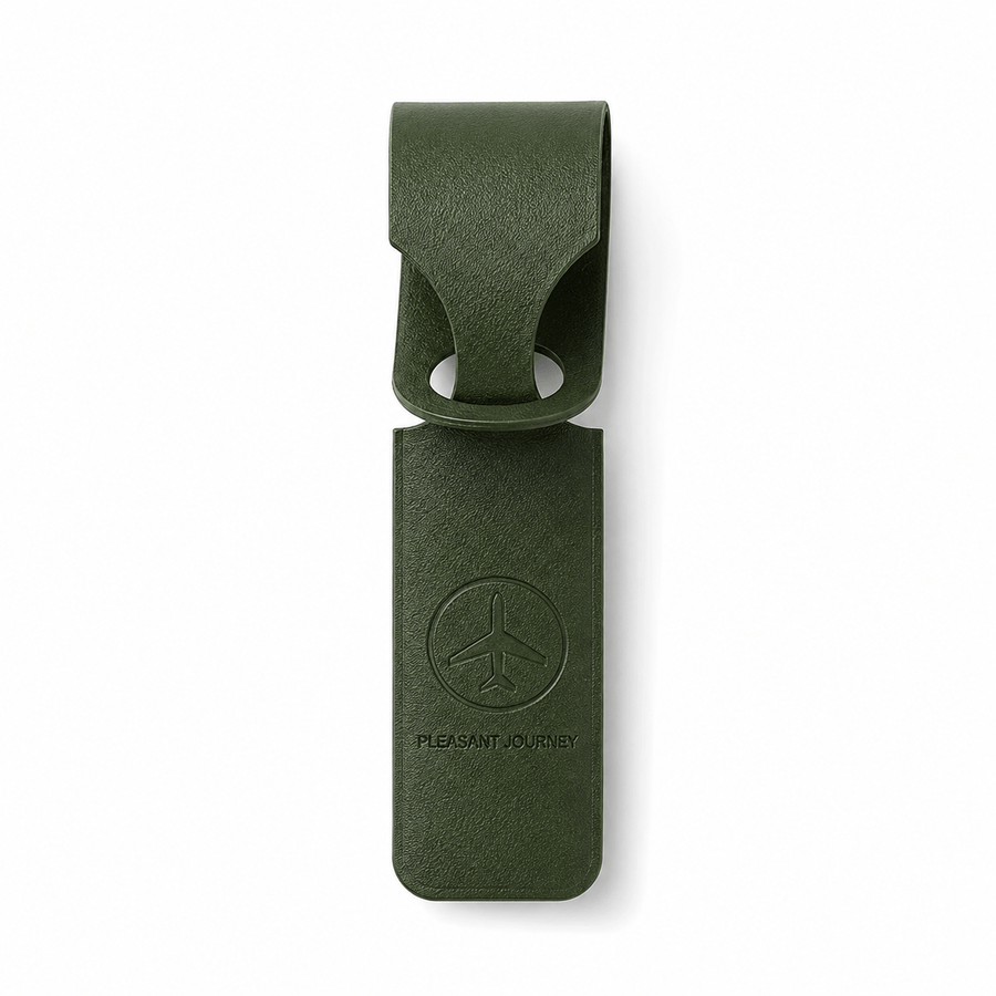 Étiquette de valise élégante vert