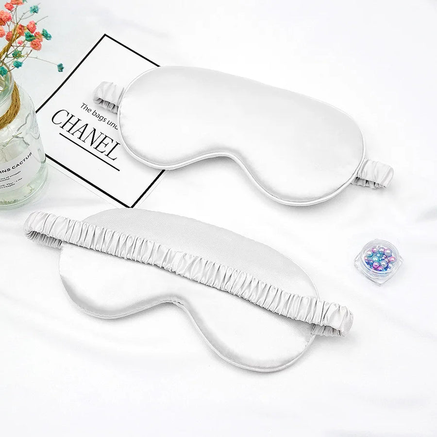 Masque de sommeil imitation soie blanc