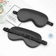 Masque de sommeil imitation soie noir