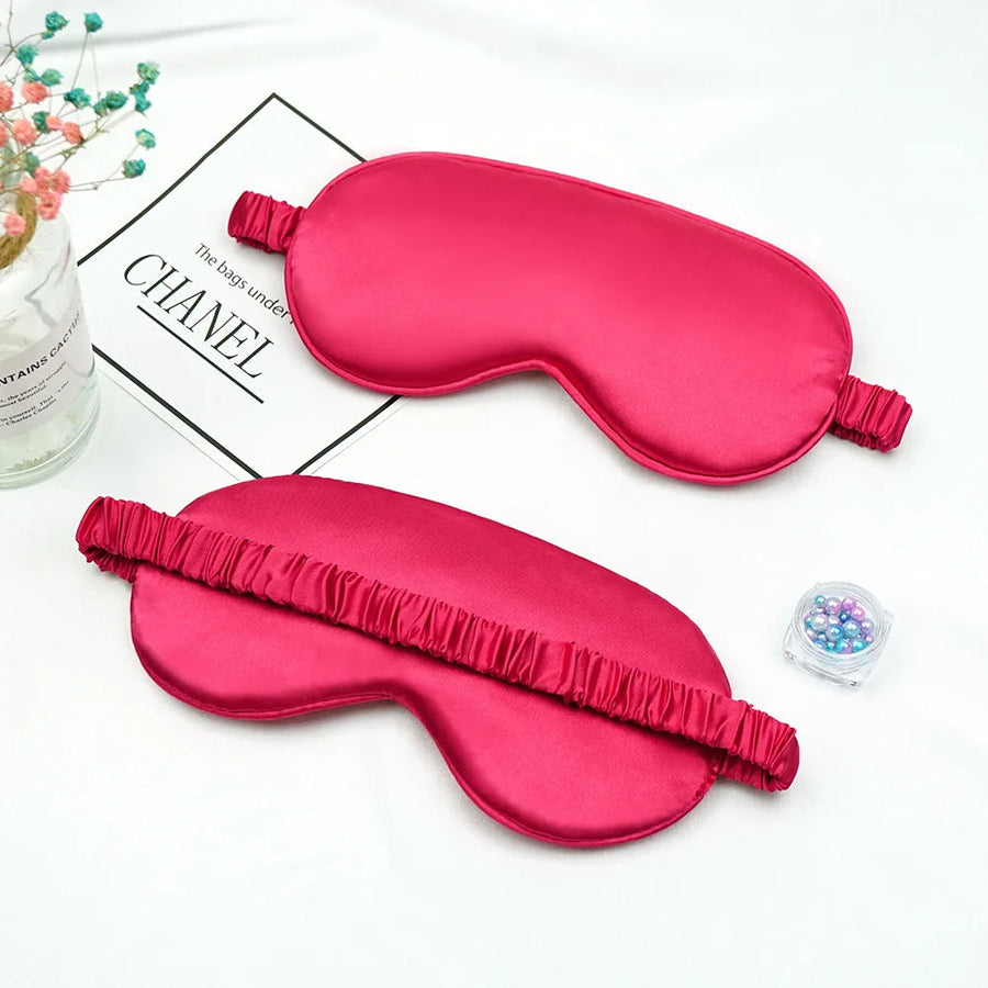 Masque de sommeil imitation soie rouge