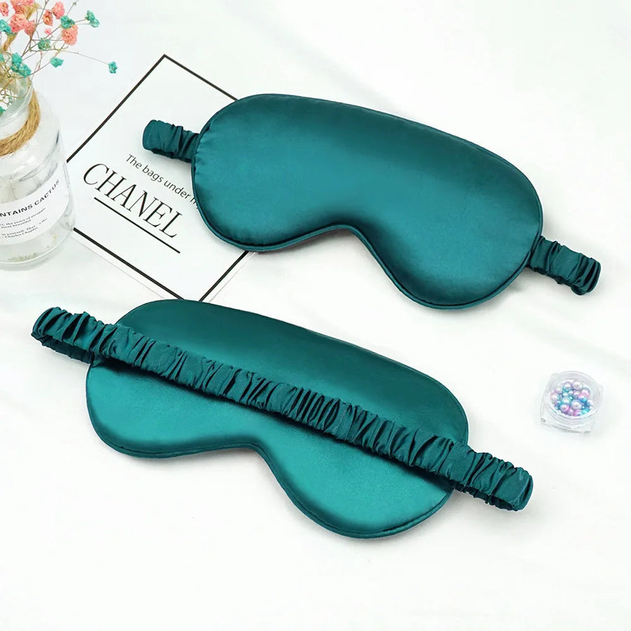 Masque de sommeil imitation soie vert
