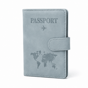 Porte-passeport cuir PU avec porte-cartes bleu