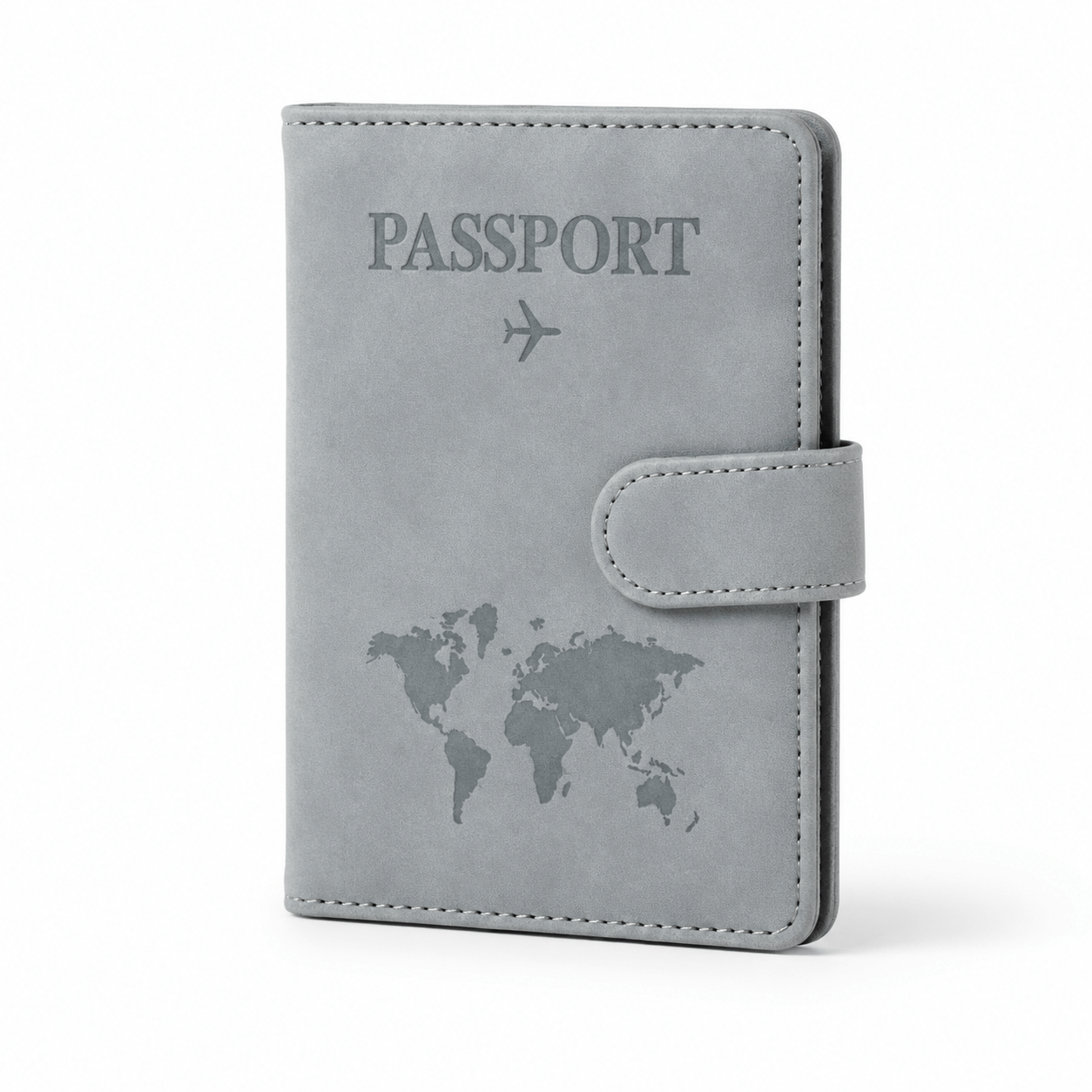 Porte-passeport cuir PU avec porte-cartes marron gris