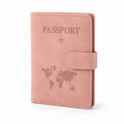 Porte-passeport cuir PU avec porte-cartes rose