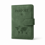 Porte-passeport cuir PU avec porte-cartes vert