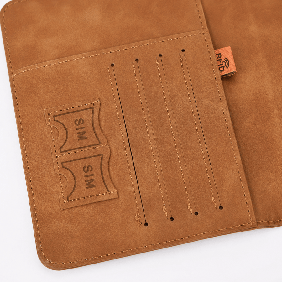 Porte-passeport cuir PU avec porte-cartes zoom