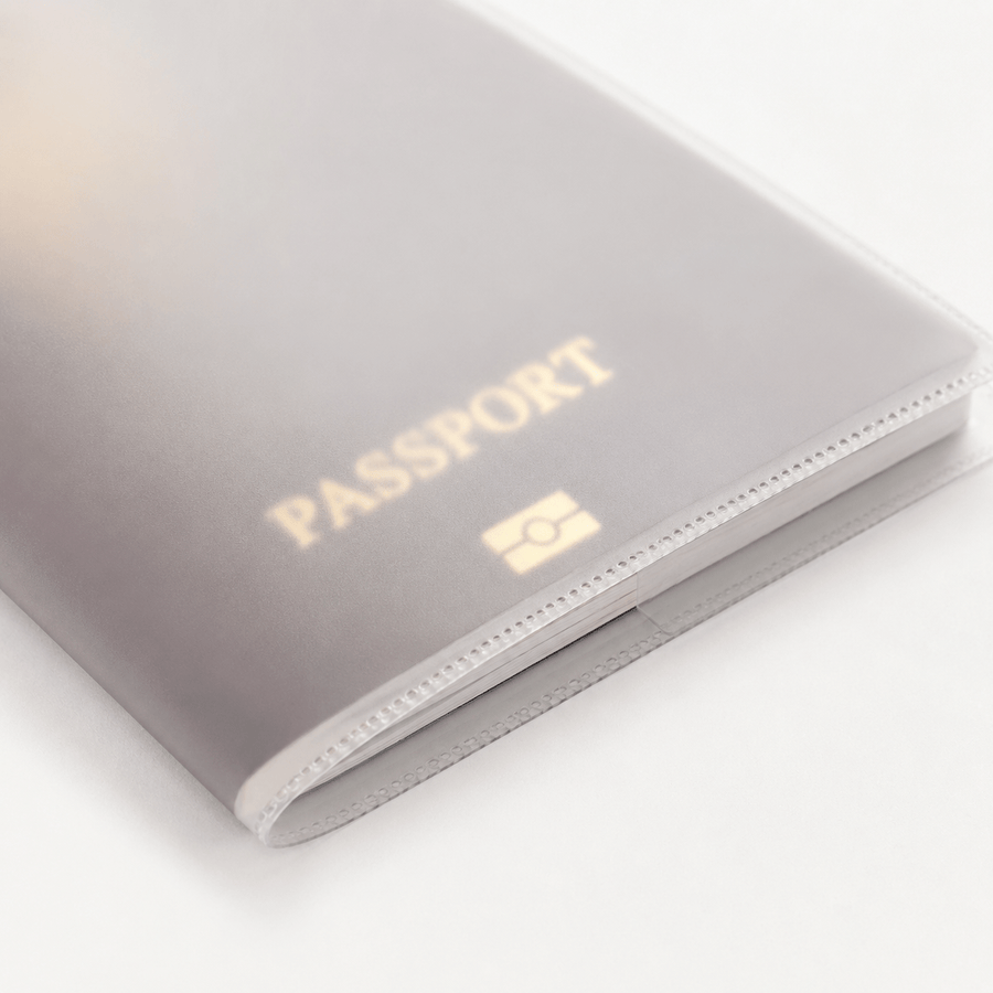 Protège-passeport transparent PVC givré