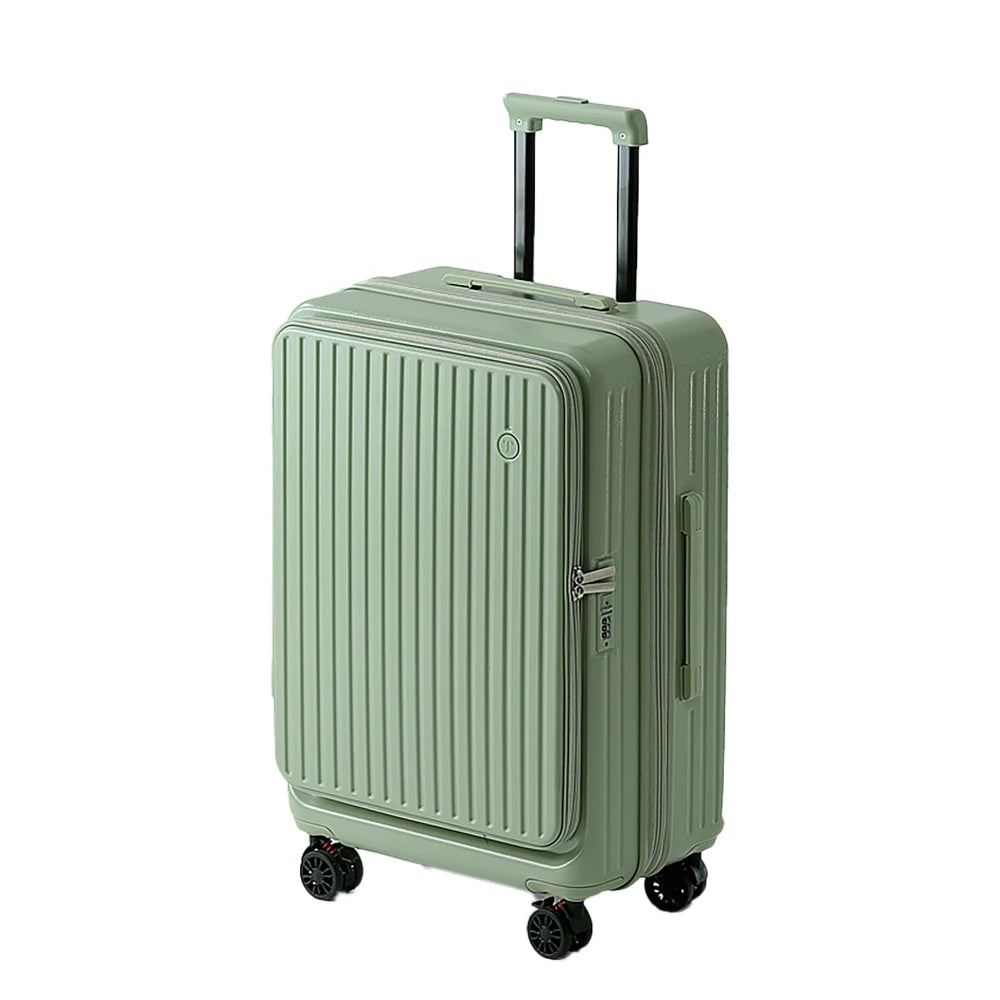 Multifunctional Front Opening Expandable Suitcase with Cup Holder Large Capacity Luggage 360° Shock Absorbing Wheels 20' 24' 28' Boutique Voyage