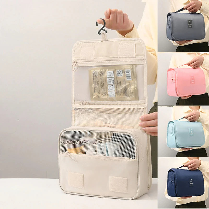 Travel Makeup Bag Waterproof Toiletries Organizer High Quality Women Neceser Bathroom Hook Wash Pouch Hook Makeup Storage Bag Boutique Voyage