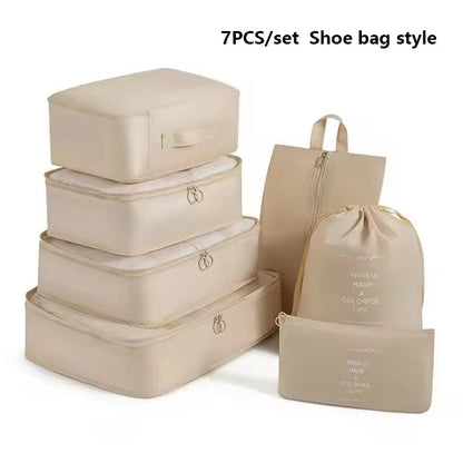 7pcs Set Foldable Clothes Sorting Organizer Bag Portable Luggage Travel Storage Bags,Travel Clothing Organizer,Packing Cubes Boutique Voyage