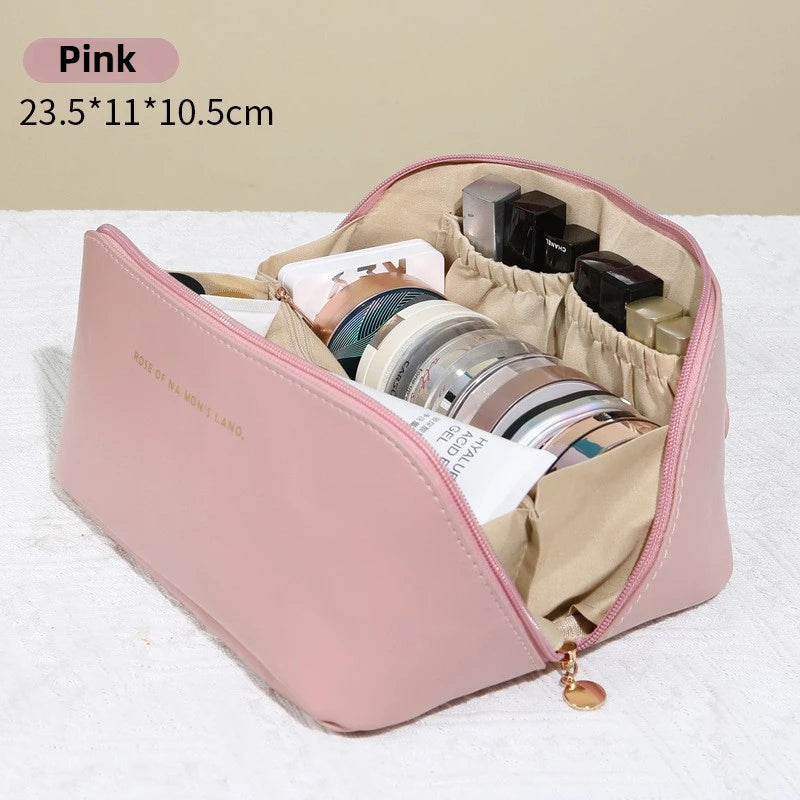 Large Capacity Cosmetic Bag Cosmetic Storage Bag PU Leather Portable Travel Toiletry Bag Women Cosmetic Bag Toiletries Organizer Boutique Voyage
