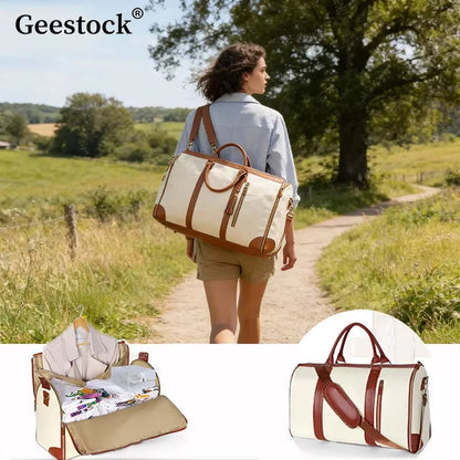Geestock Convertible Garment Bag 2in1 Carry On Travel Duffle Bag Women Foldable Hanging Suit Travel Bags Waterproof Weekender Ba Boutique Voyage