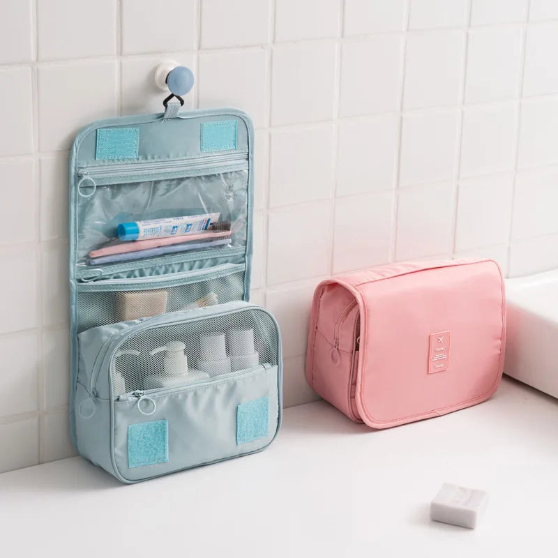 Travel Makeup Bag Waterproof Toiletries Organizer High Quality Women Neceser Bathroom Hook Wash Pouch Hook Makeup Storage Bag Boutique Voyage