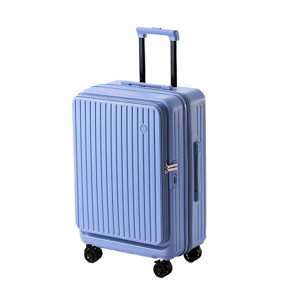Multifunctional Front Opening Expandable Suitcase with Cup Holder Large Capacity Luggage 360° Shock Absorbing Wheels 20' 24' 28' Boutique Voyage