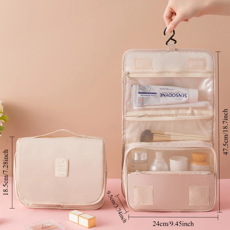 Travel Makeup Bag Waterproof Toiletries Organizer High Quality Women Neceser Bathroom Hook Wash Pouch Hook Makeup Storage Bag Boutique Voyage