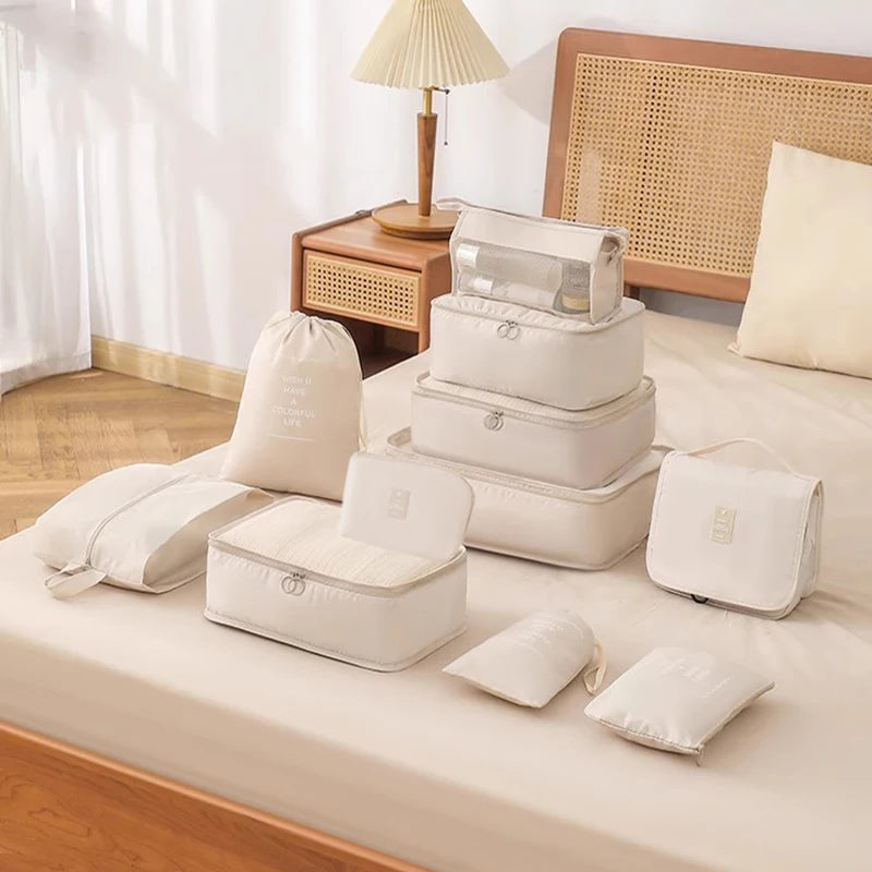 7pcs Set Foldable Clothes Sorting Organizer Bag Portable Luggage Travel Storage Bags,Travel Clothing Organizer,Packing Cubes Boutique Voyage