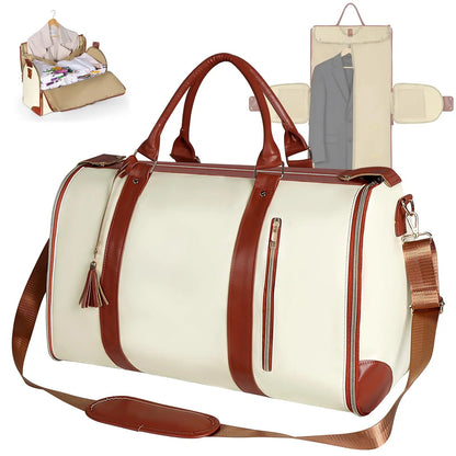 Geestock Convertible Garment Bag 2in1 Carry On Travel Duffle Bag Women Foldable Hanging Suit Travel Bags Waterproof Weekender Ba Boutique Voyage