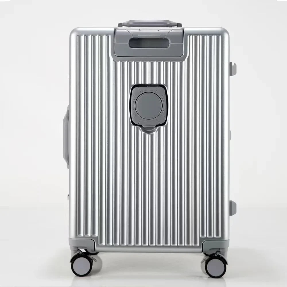 Suitcases Luggage Front Opening Cabin Luggage with USB Cup Holder Female Trolley Case Male Brake Wheel Traveling Bag Luggage Boutique Voyage