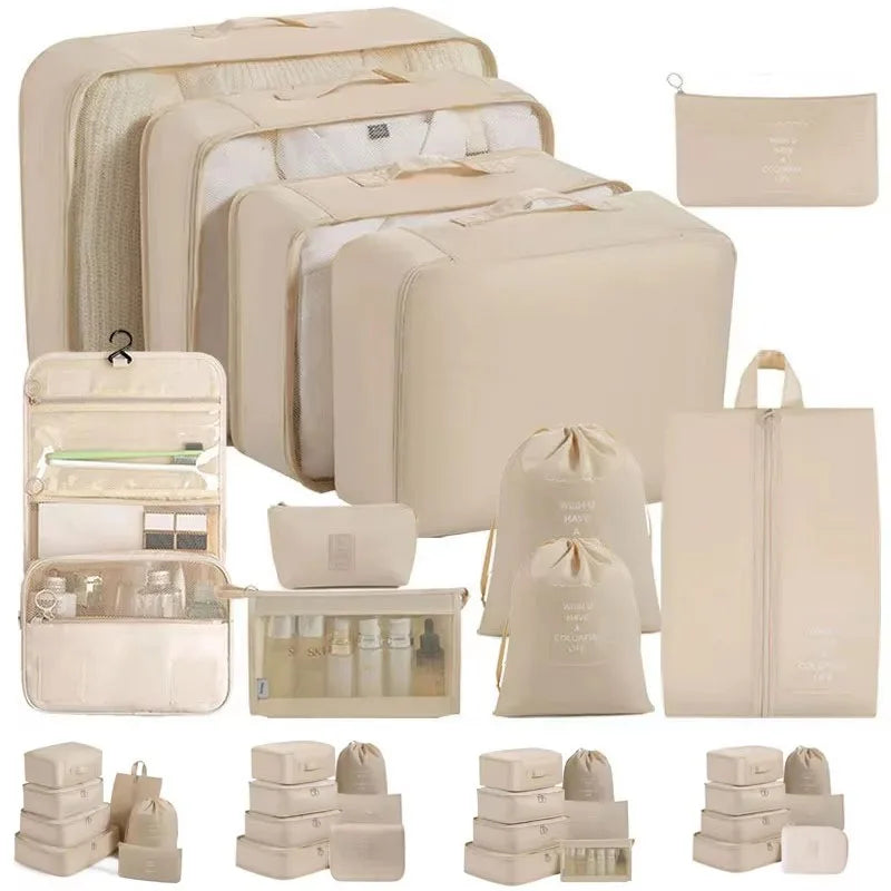 7pcs Set Foldable Clothes Sorting Organizer Bag Portable Luggage Travel Storage Bags,Travel Clothing Organizer,Packing Cubes Boutique Voyage