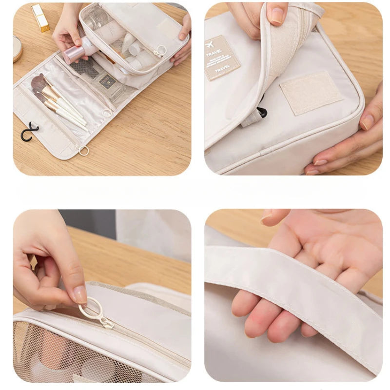 Travel Makeup Bag Waterproof Toiletries Organizer High Quality Women Neceser Bathroom Hook Wash Pouch Hook Makeup Storage Bag Boutique Voyage