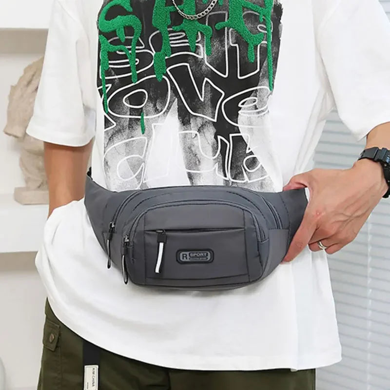 Men Canvas Fit Waistpack Mobile Fanny Waist Packs Men's Sports Outdoor Leisure Running Anti Theft Ultra Thin Invisible Waist Bag Boutique Voyage