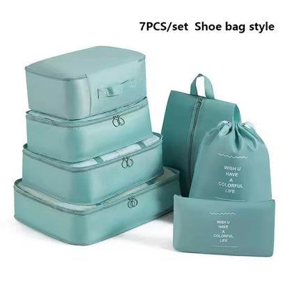 7pcs Set Foldable Clothes Sorting Organizer Bag Portable Luggage Travel Storage Bags,Travel Clothing Organizer,Packing Cubes Boutique Voyage