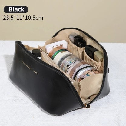 Large Capacity Cosmetic Bag Cosmetic Storage Bag PU Leather Portable Travel Toiletry Bag Women Cosmetic Bag Toiletries Organizer Boutique Voyage